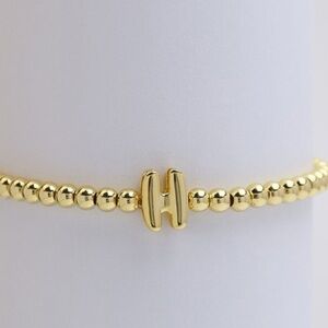Gold Beaded Bubble Initial Bracelet (5100)